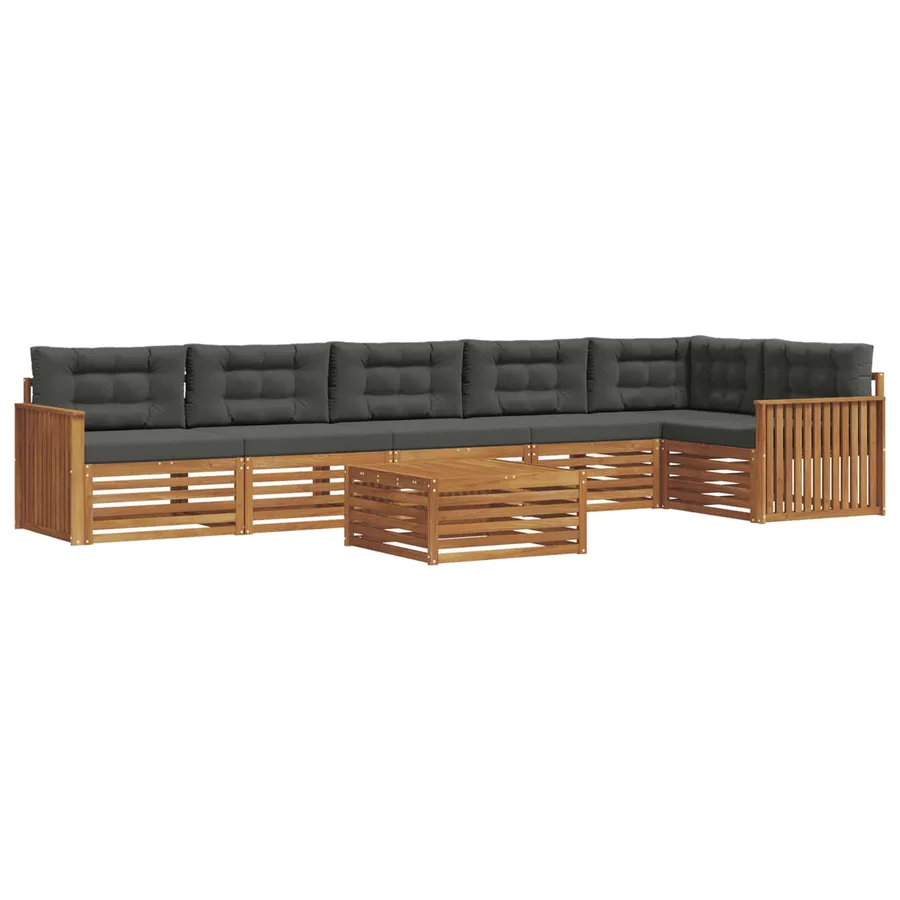 Ensemble de canapés d'extérieur 7 pcs Naturel et Anthracite - 2