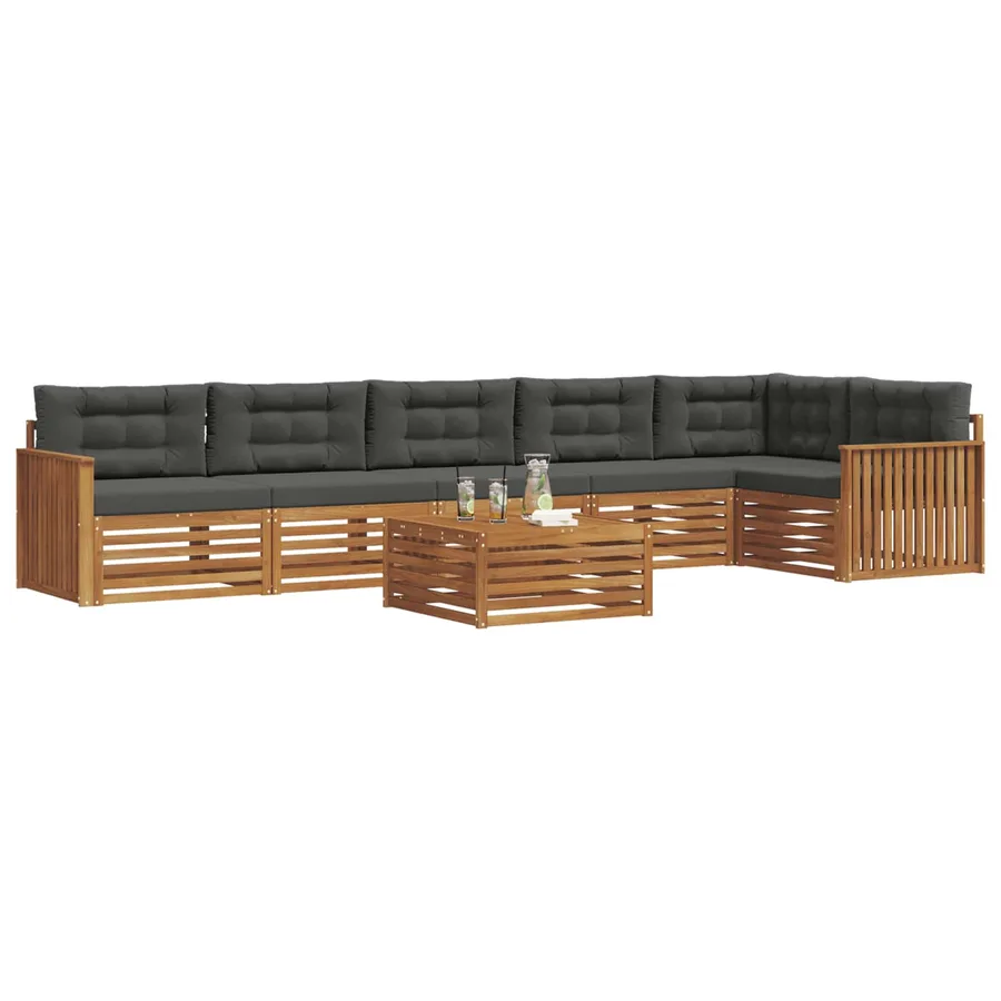 Ensemble de canapés d'extérieur 7 pcs Naturel et Anthracite - 3