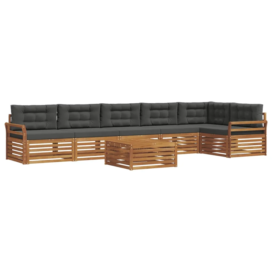 Ensemble de canapés d'extérieur 7 pcs Naturel et Anthracite - 2