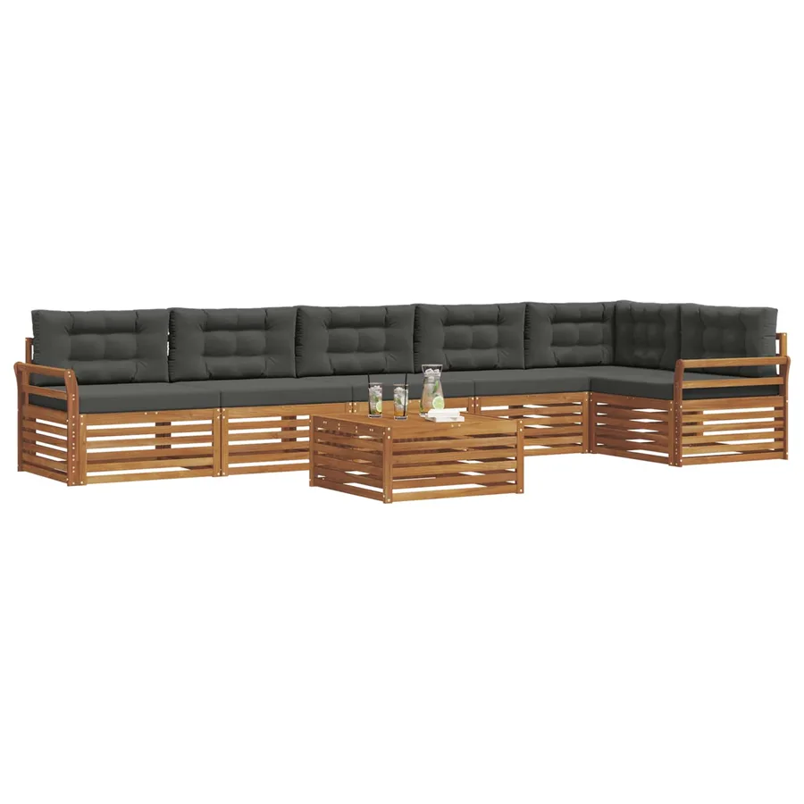Ensemble de canapés d'extérieur 7 pcs Naturel et Anthracite - 3