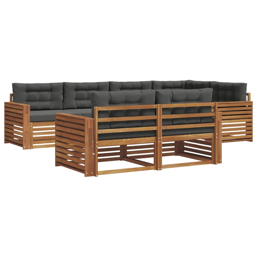 Ensemble de canapés d'extérieur 7 pcs Naturel et Anthracite - 2