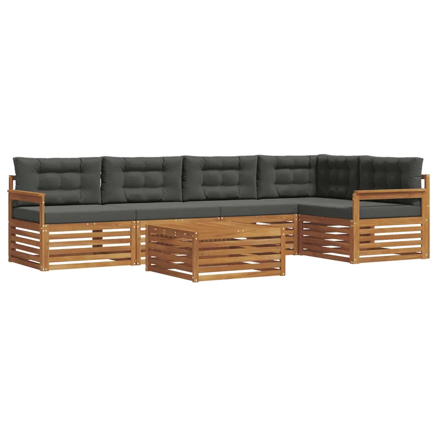 Ensemble de canapés d'extérieur 6 pcs Naturel et Anthracite - 2