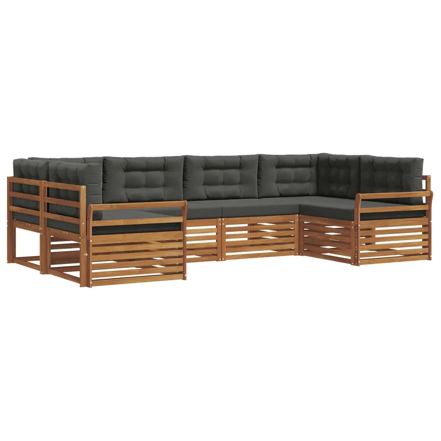 Ensemble de canapés d'extérieur 6 pcs Naturel et Anthracite - 2