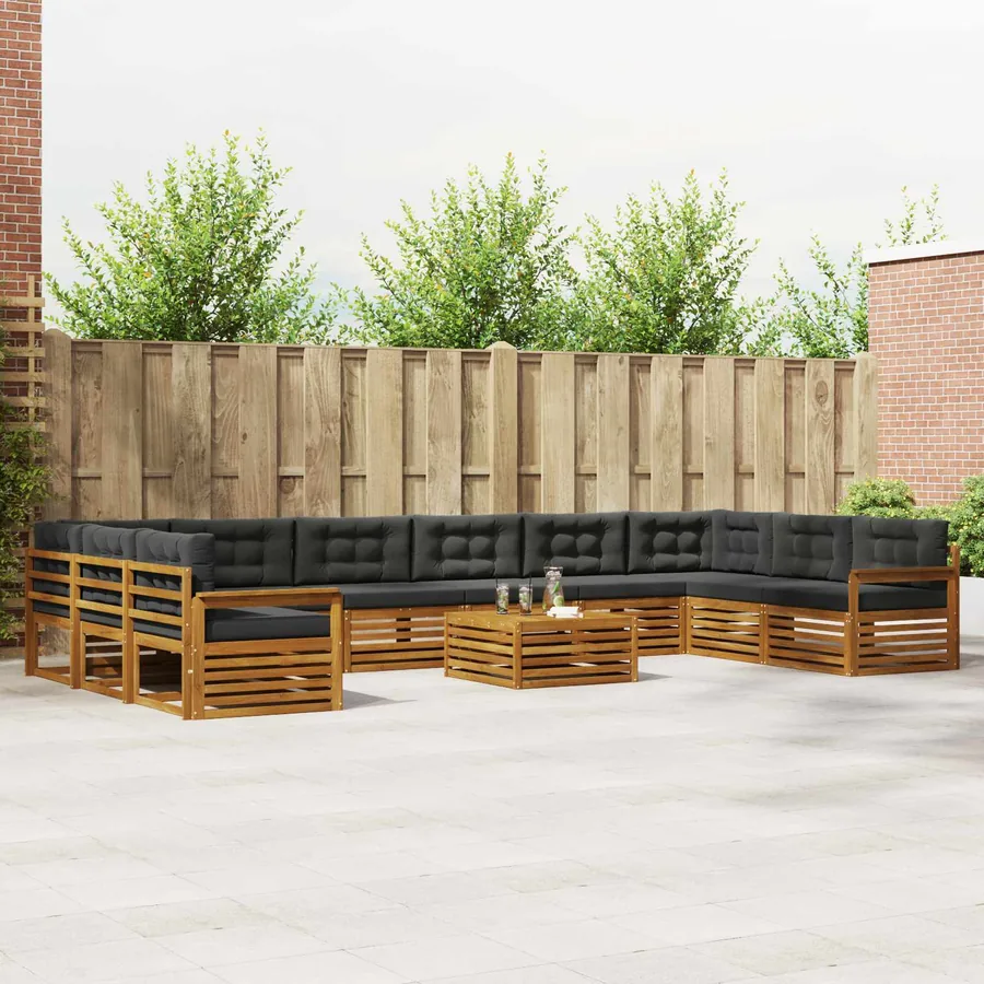 Ensembles de canapés 11 pcs Naturel et Anthracite