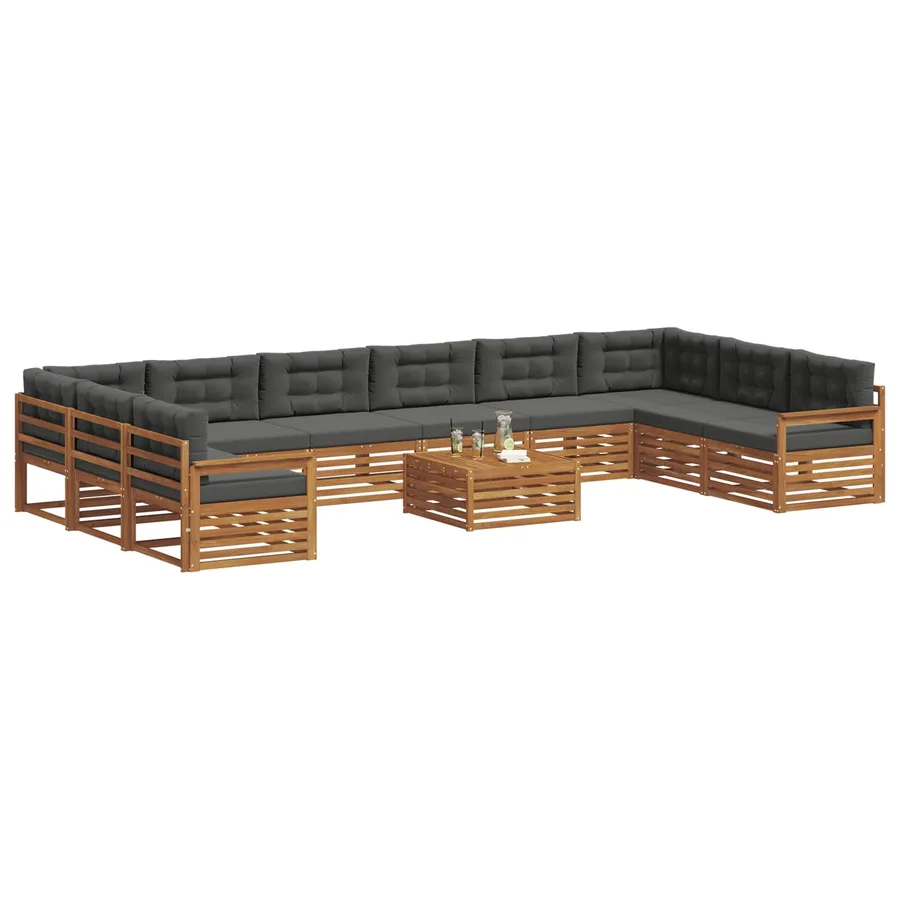 Ensembles de canapés 11 pcs Naturel et Anthracite - 3