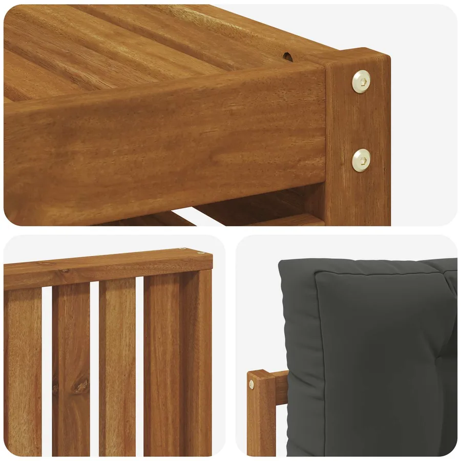 Ensemble de canapés d'extérieur 10 pcs Naturel et Anthracite - 7