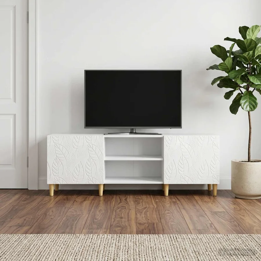 Meuble TV 150 x 31 x 50 cm Blanc brillant Bois d'ingénierie