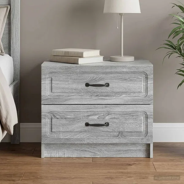 Cabinet de chevet avec tiroir Sonoma gris 62 x 34,5 x 44,5 cm