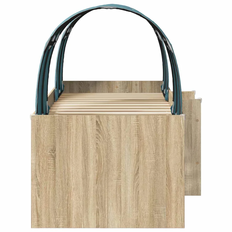 Lit avec Tunnel 3 pc Chêne Sonoma et bleu clair - 7