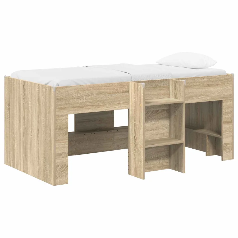 Cadre de Lit Élevé pour Enfants Chêne Sonoma 80 x 160 cm - 2