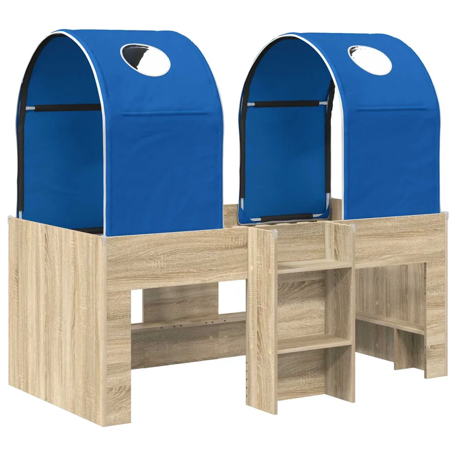 Lit avec Tunnel 3 pc Sonoma et Bleu Bois d'ingénierie - 3