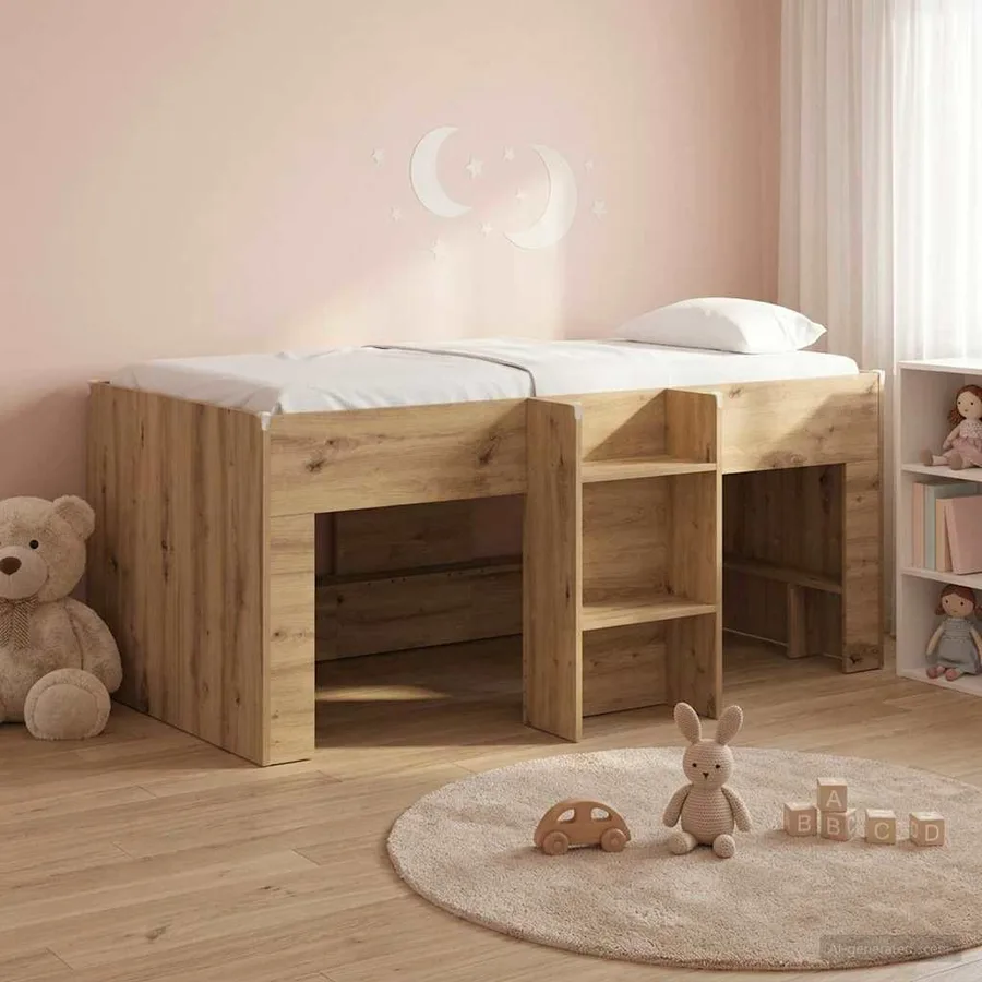 Cadre de Lit Élevé pour Enfants Chêne artisanal 80 x 160 cm - 3