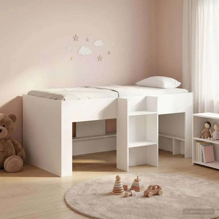 Cadre de Lit Élevé pour Enfants Blanc 80 x 160 cm - 3