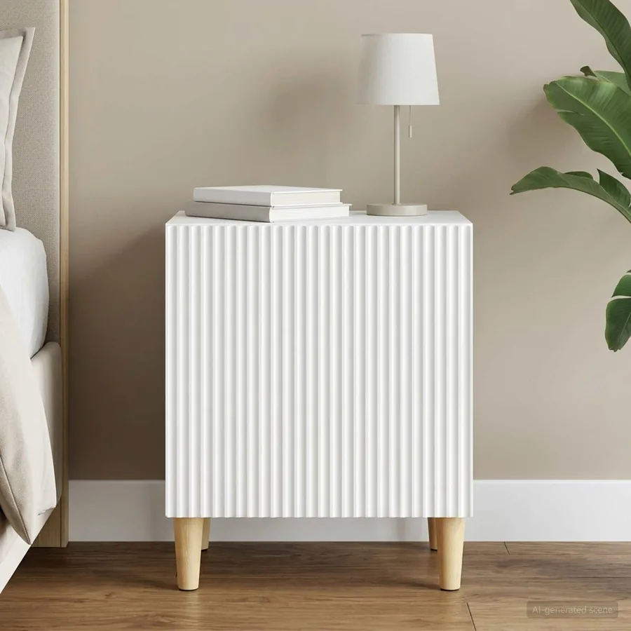 Cabinet de chevet Blanc 43 x 34,5 x 50 cm Bois d'ingénierie