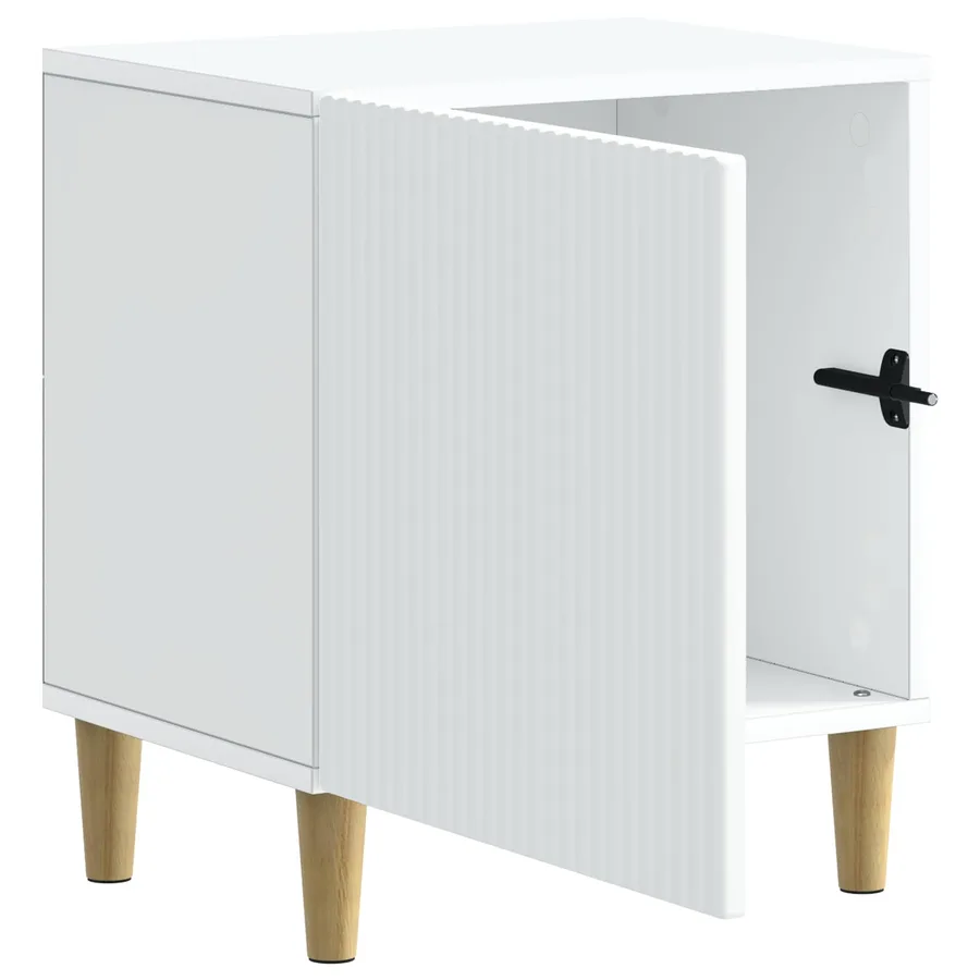 Cabinet de chevet Blanc 43 x 34,5 x 50 cm Bois d'ingénierie - 4