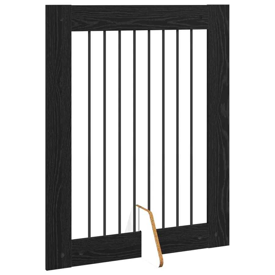 Porte de chien pliable avec supports 4 pcs Chêne noir 321 cm - 3