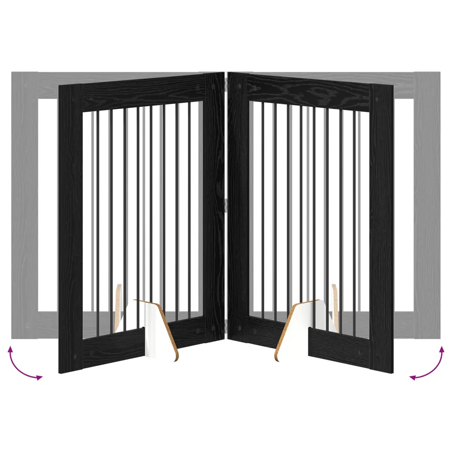 Porte de chien pliable avec supports 4 pcs Chêne noir 321 cm - 6