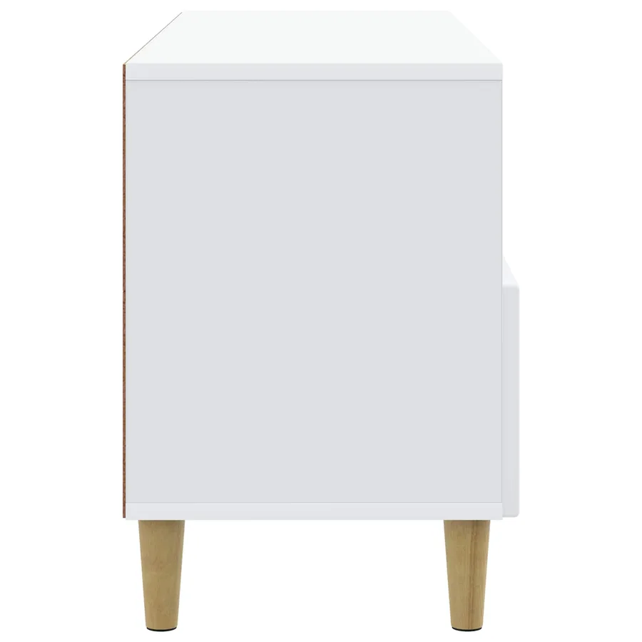Meuble TV Blanc 102 x 34,5 x 50 cm Bois d'ingénierie - 7