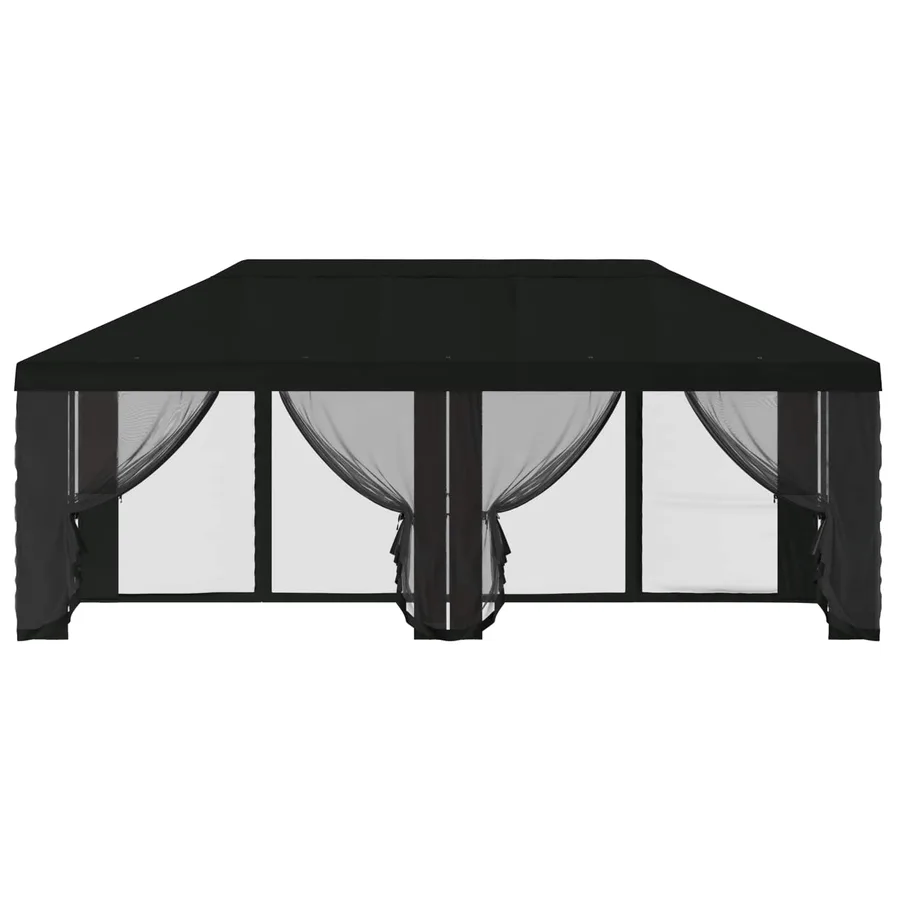 Housse de tonnelle avec murs latéraux 6 x 3 m Noir Polyester - 5