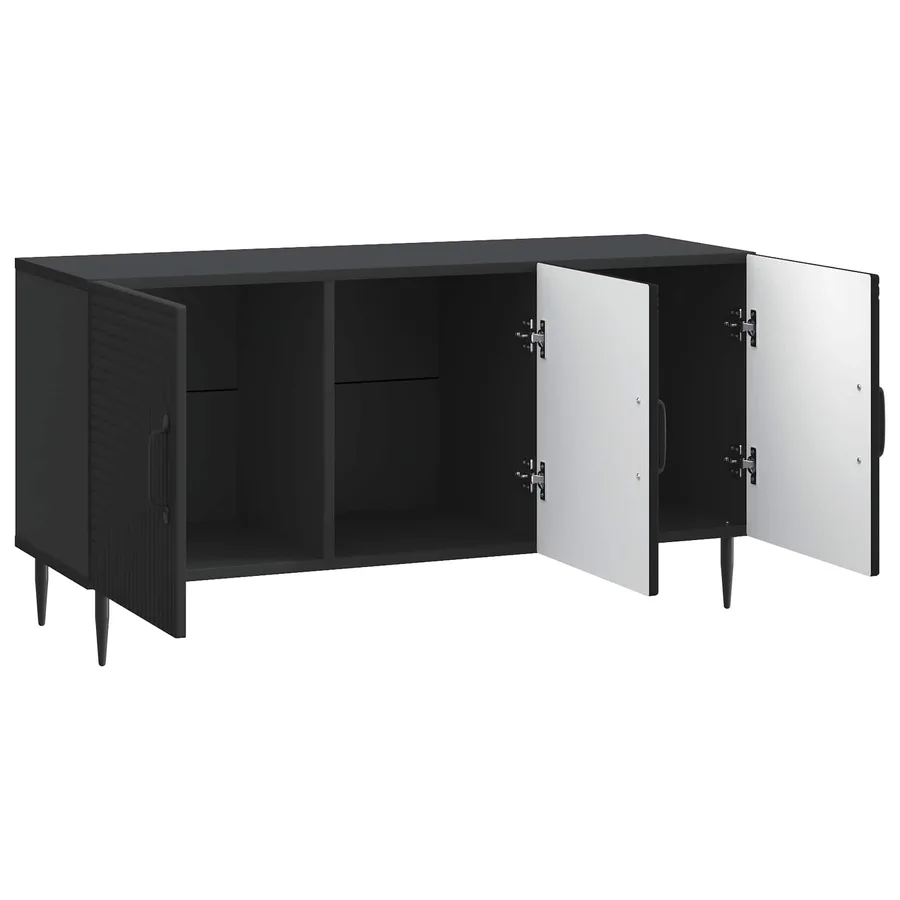Meuble TV Noir 99 x 34,5 x 50 cm Bois d'ingénierie - 5