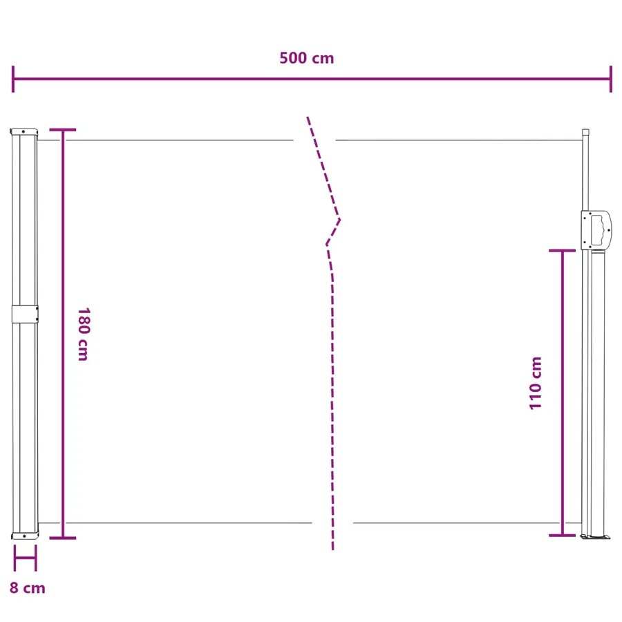 Store latéral rétractable Sable 500 x 180 cm Polyester - 8