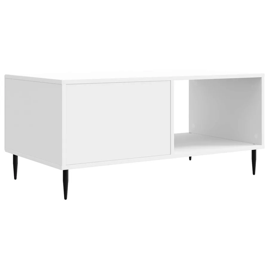 Table basse Blanc brillant 90 x 50 x 40 cm Bois d'ingénierie - 7