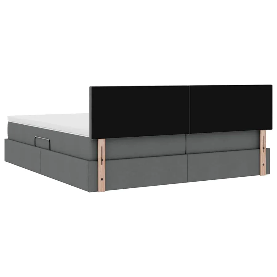 Lit de Rangement Gris foncé 200 x 200 cm Cuir synthétique - 12