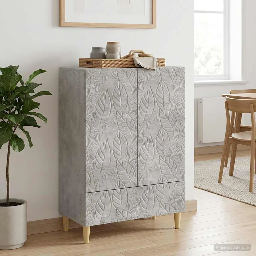 Buffet Gris béton 66 x 34,5 x 95 cm Bois d'ingénierie