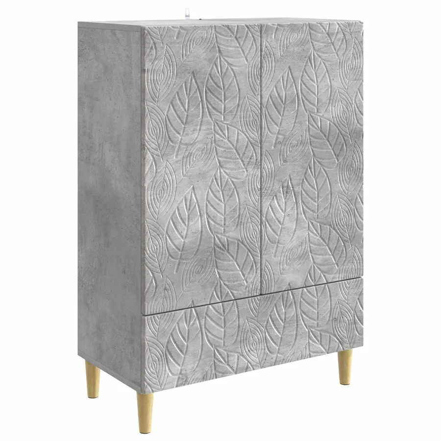 Buffet Gris béton 66 x 34,5 x 95 cm Bois d'ingénierie - 2