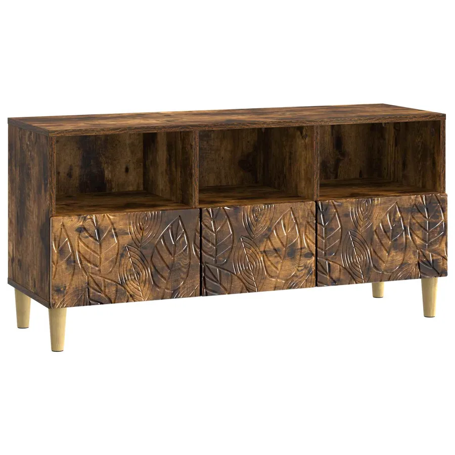 Meuble TV 102 x 34,5 x 50 cm Chêne fumé Bois d'ingénierie - 2