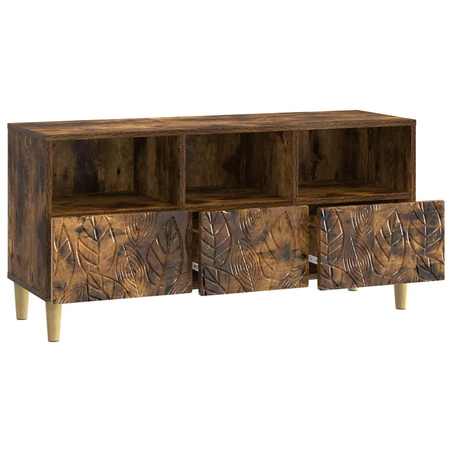 Meuble TV 102 x 34,5 x 50 cm Chêne fumé Bois d'ingénierie - 4