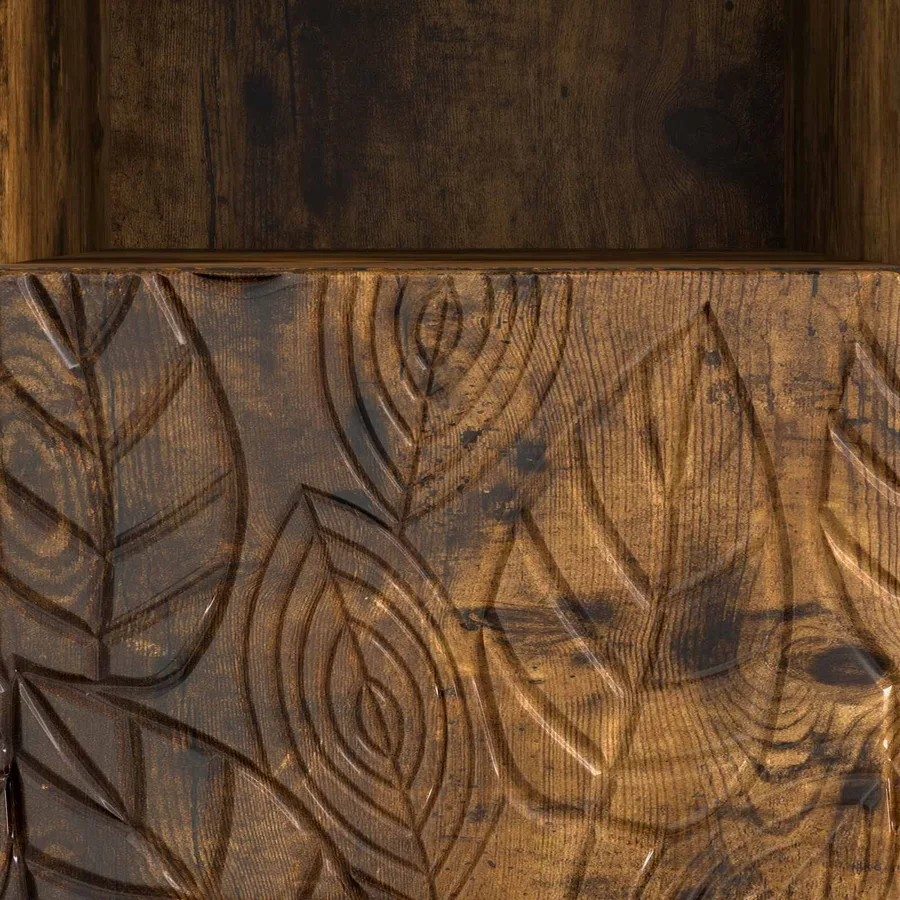 Meuble TV 102 x 34,5 x 50 cm Chêne fumé Bois d'ingénierie - 9