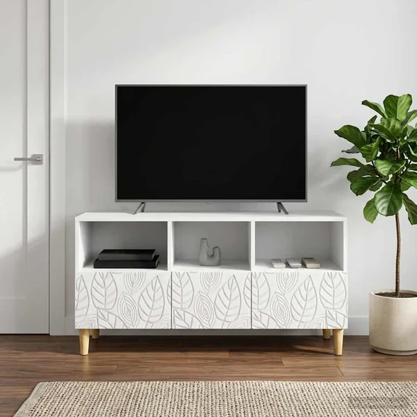 Meuble TV 102 x 34,5 x 50 cm Blanc Bois d'ingénierie