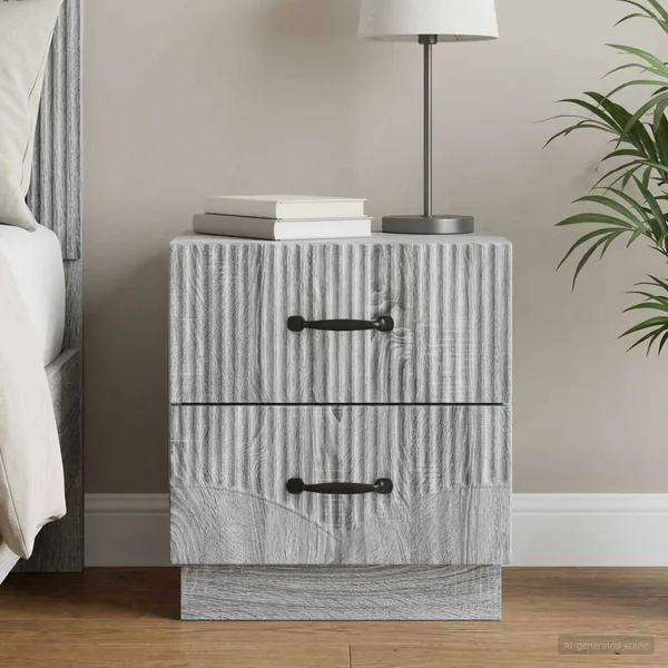 Cabinet de chevet avec tiroir Sonoma gris 43 x 34,5 x 44,5 cm
