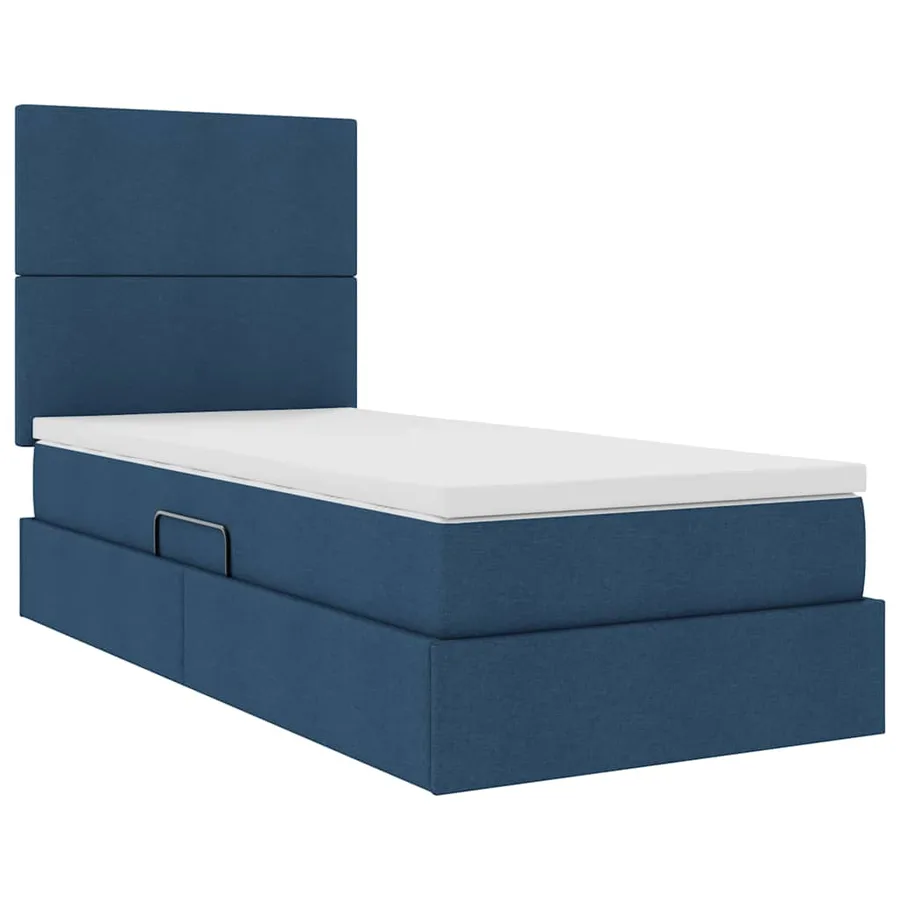 Lit de rangement LED avec matelas Bleu 90 x 200 cm Tissu - 6