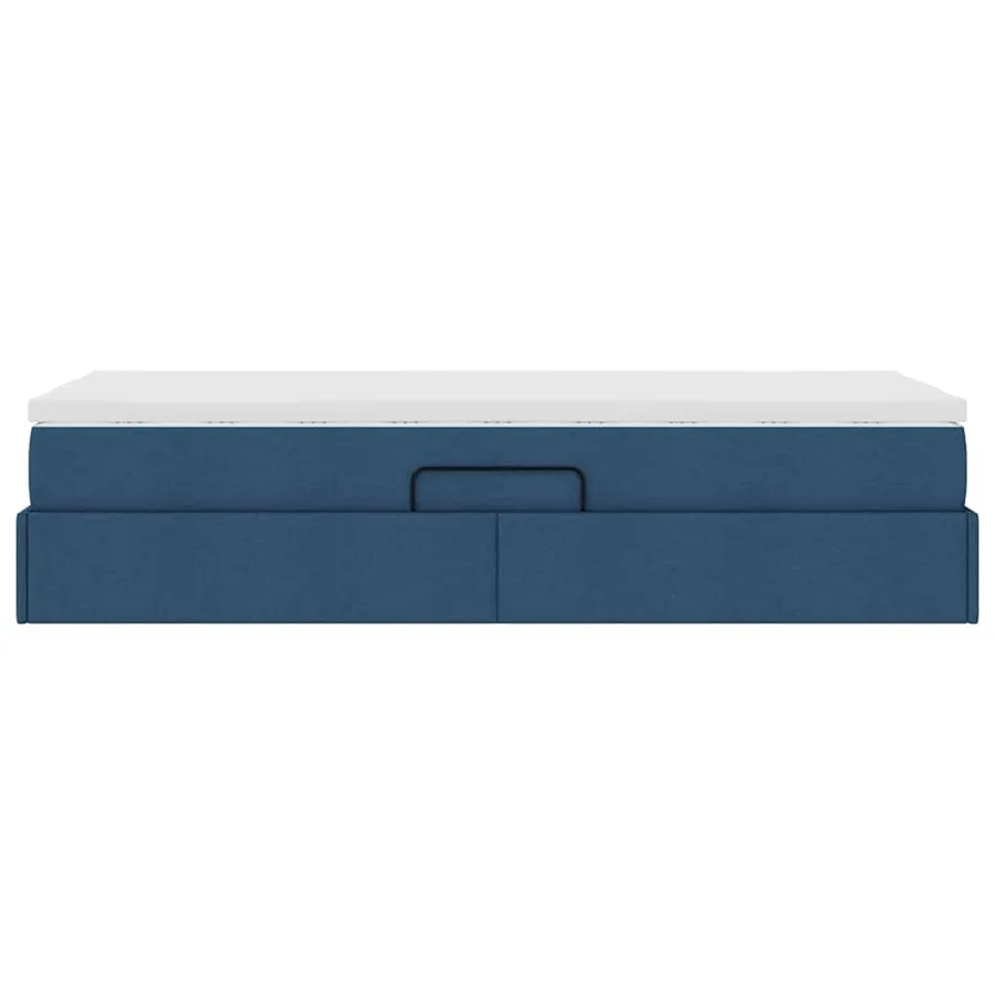 Lit avec rangement et matelas Bleu 90 x 200 cm Polyester - 9