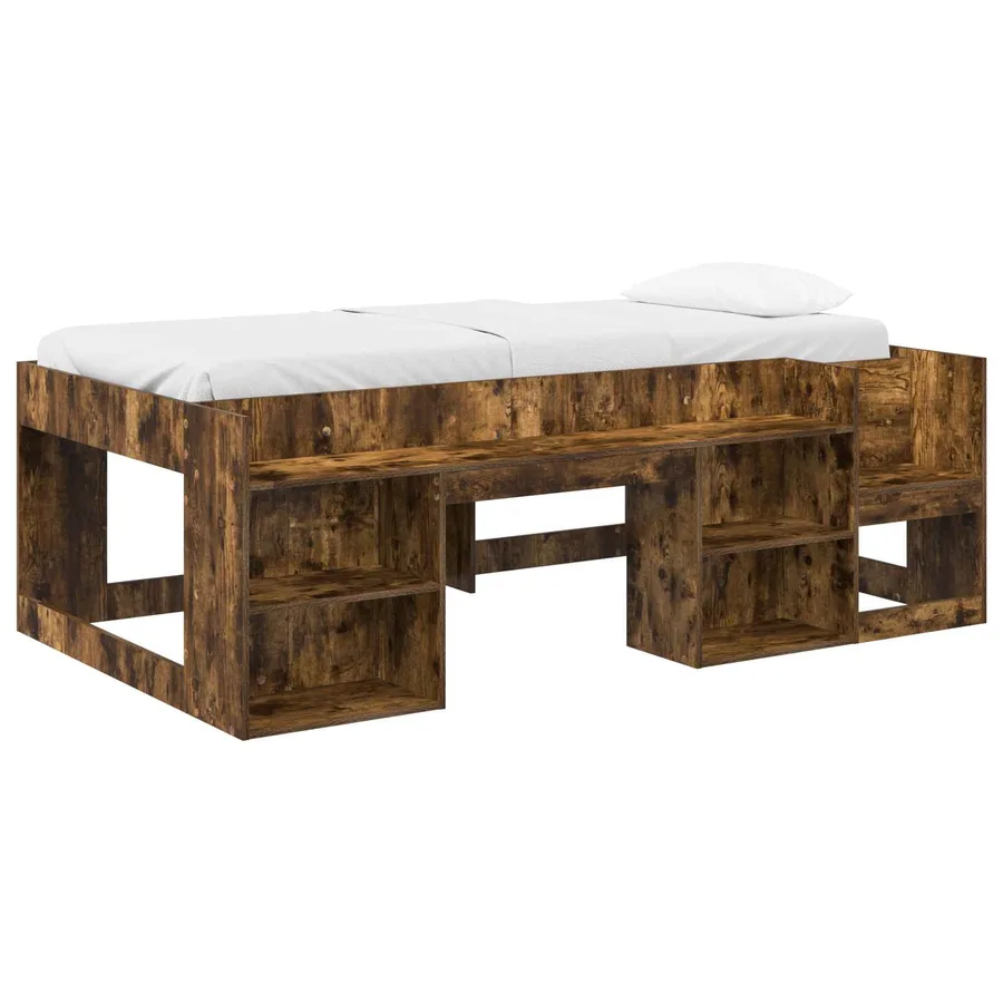 Cadre de lit pour enfants avec rangement Chêne fumé 80 x 200 cm - 2