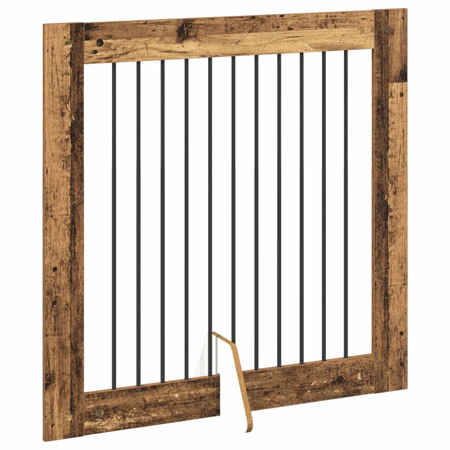 Porte de chien pliable avec supports 2 pcs Bois ancien 200,5 cm - 4