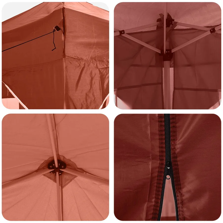 Tente de fête pop-up 575 x 288 x 245 cm Terre cuite - 11