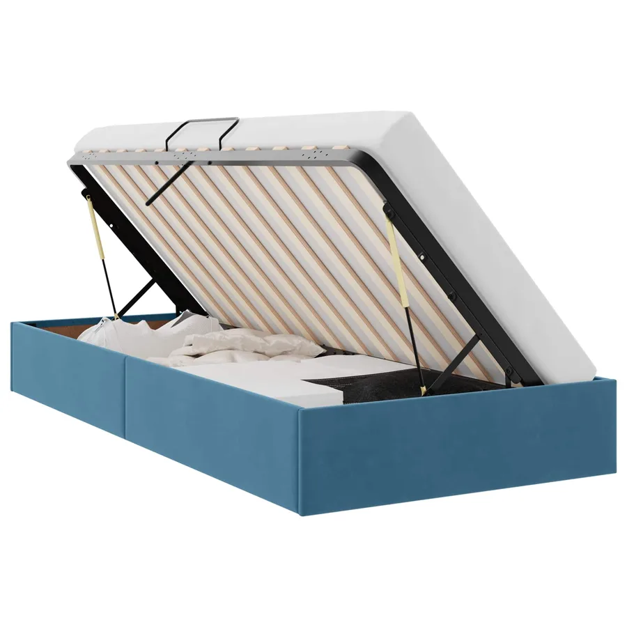 Cadre de lit ottoman Bleu foncé 90 x 200 cm Velours - 2