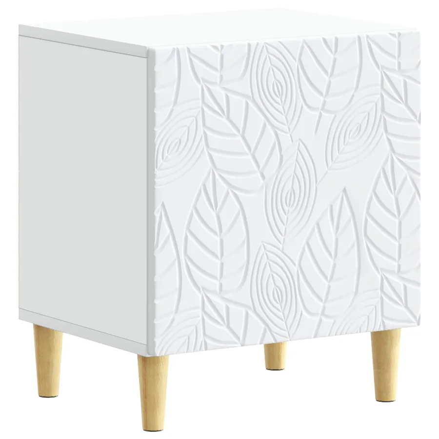 Table de chevet 2 pcs Blanc 43 x 34,5 x 50 cm Bois d'ingénierie - 4