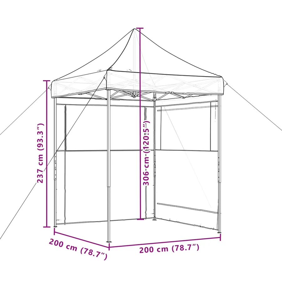 Tente de fête Beige 200 x 200 x 306 cm Tissu Oxford - 11