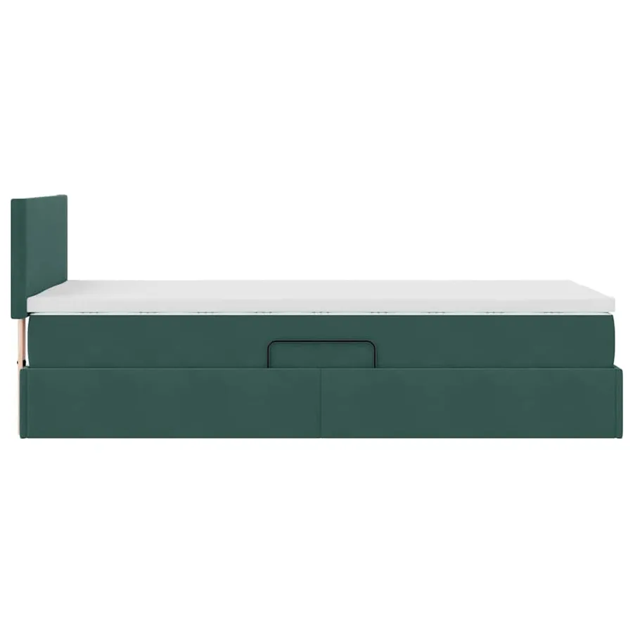 Lit de rangement LED avec matelas Vert foncé 90 x 200 cm - 6
