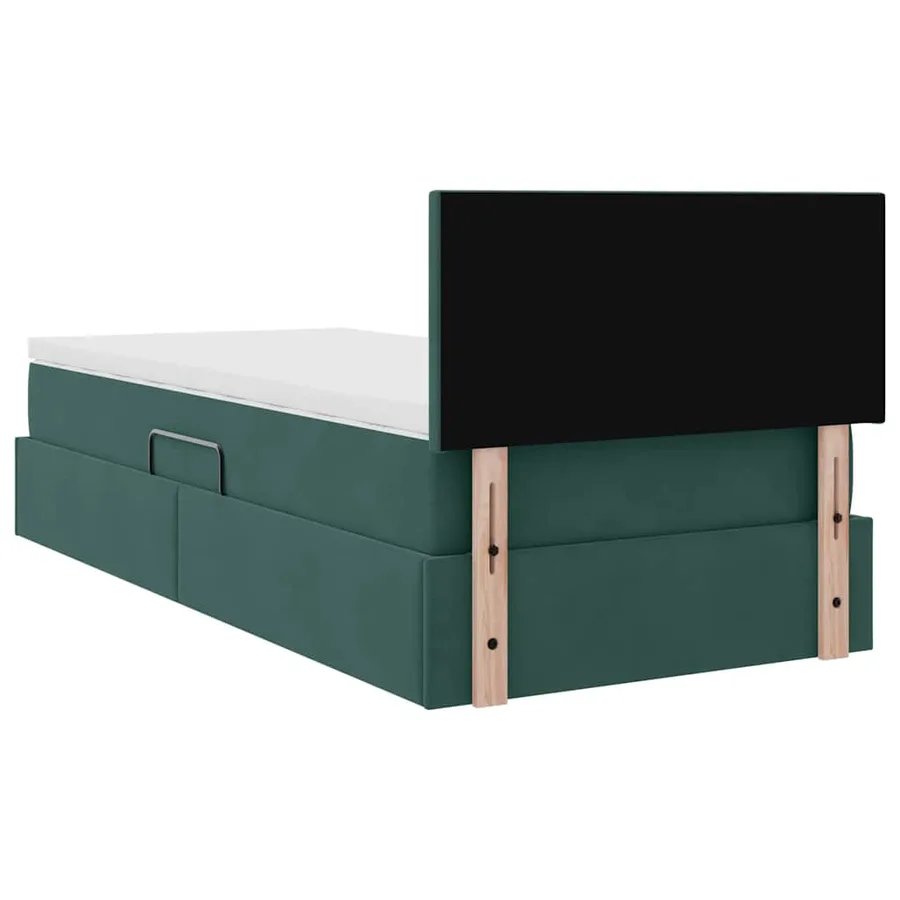 Lit de rangement LED avec matelas Vert foncé 90 x 200 cm - 7