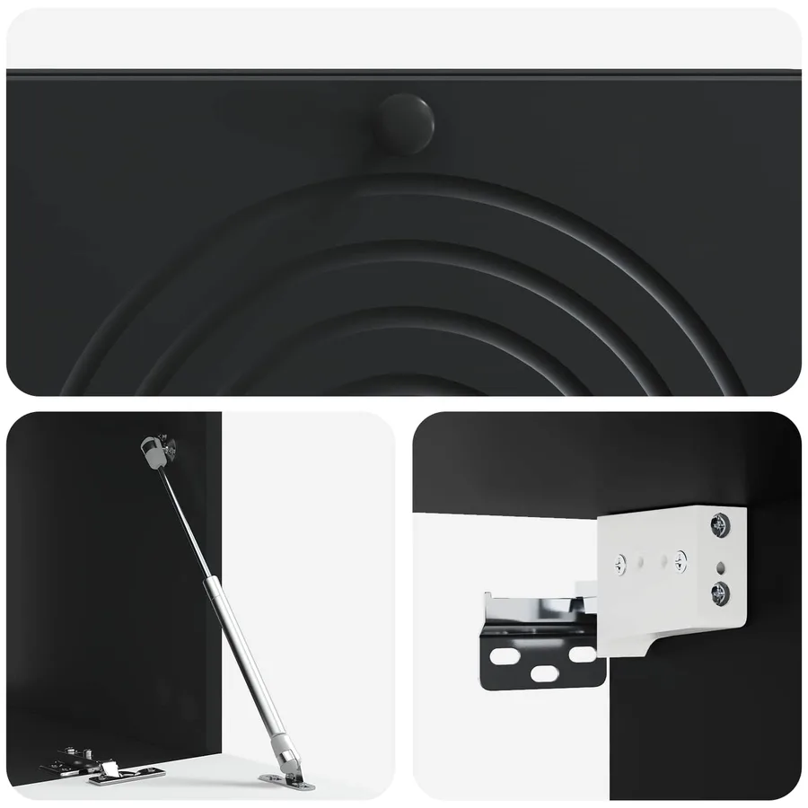 Meuble TV mural Noir 99 x 41 x 30 cm Bois d'ingénierie - 9