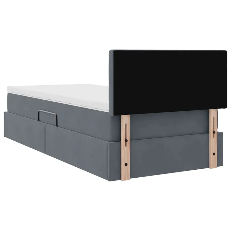 Lit de rangement LED avec matelas Gris foncé 100 x 200 cm - 12