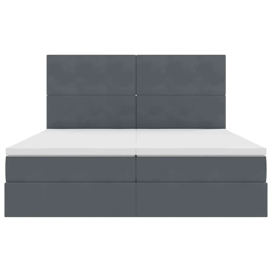 Lit de rangement LED avec matelas Gris foncé 200 x 200 cm - 11