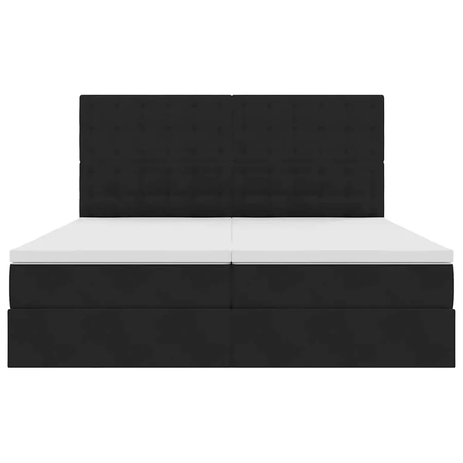Lit de Rangement avec tête de lit Noir 200 x 200 cm Velours - 8