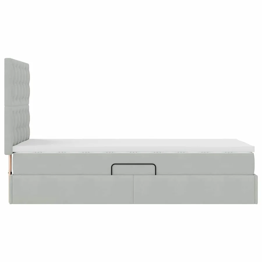 Lit de rangement LED avec matelas Gris clair 90 x 190 cm - 11