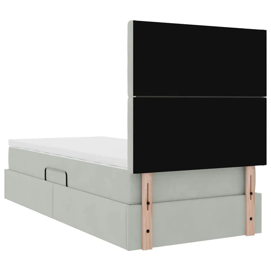 Lit de rangement LED avec matelas Gris clair 90 x 190 cm - 12